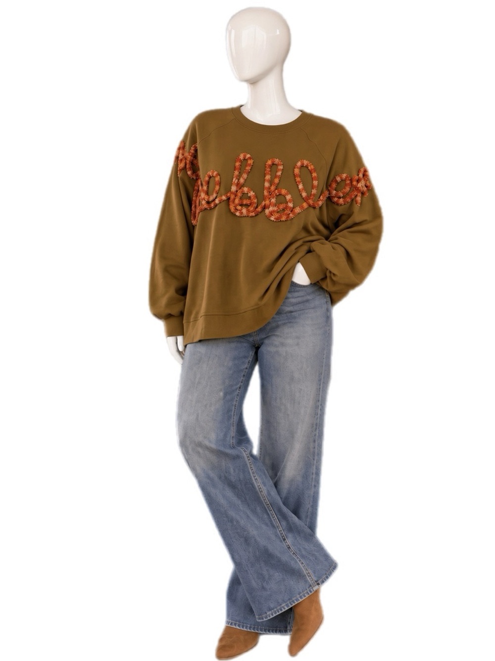FANTASTIC FAWN Thanksgiving fall gobble oversized French Terry pull over S M L